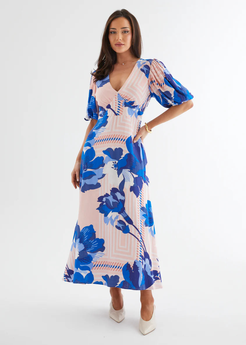 Sybil Maxi Dress - Sapphire Blossom