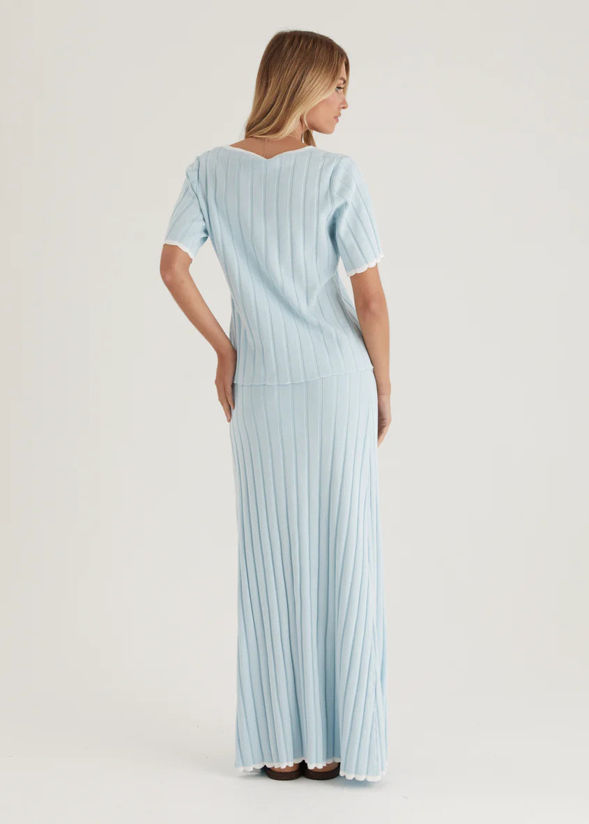 Yulia Knit Top - Sky Blue