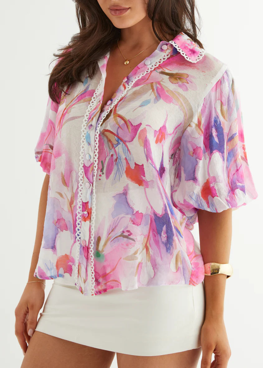 Lilly Blouse - Pink Bouquet