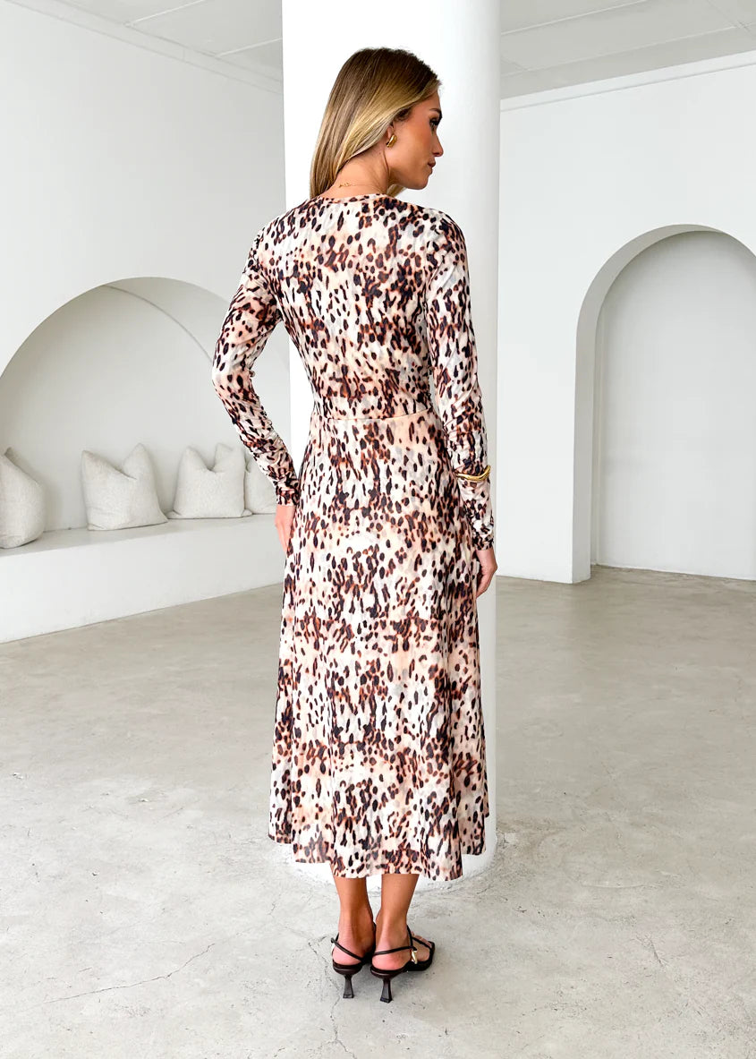 Cyrus Midi Dress - Cheetah