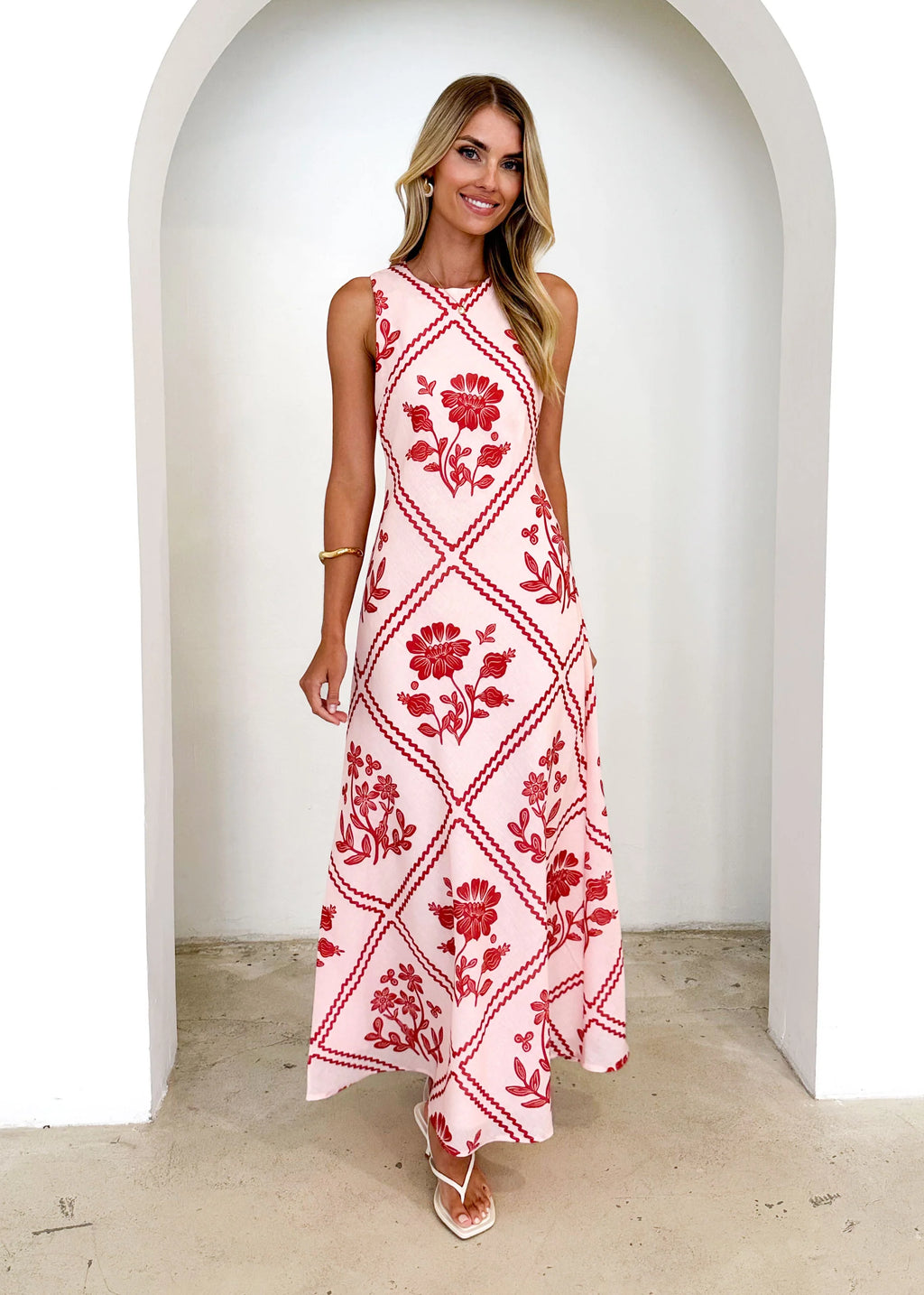 Xavier Maxi Dress - Red Floral