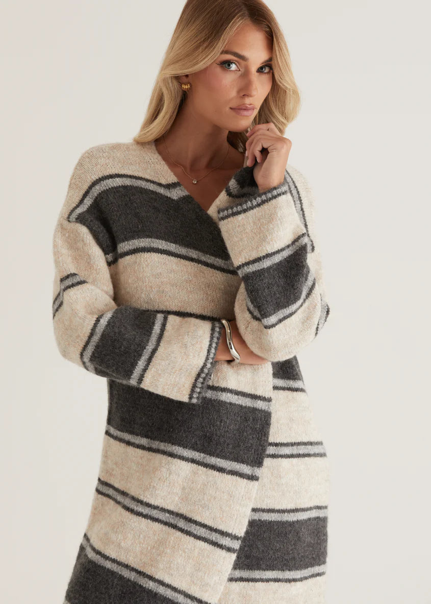 Yourta Cardigan - Black Stripe