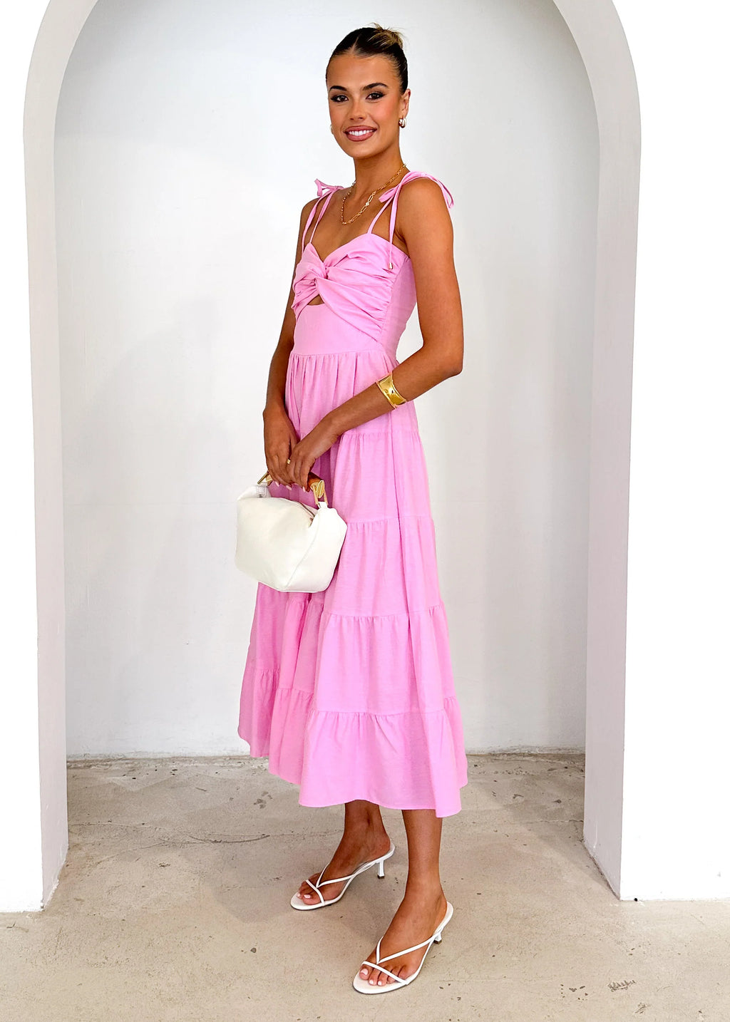 Tallia Midi Dress - Pink