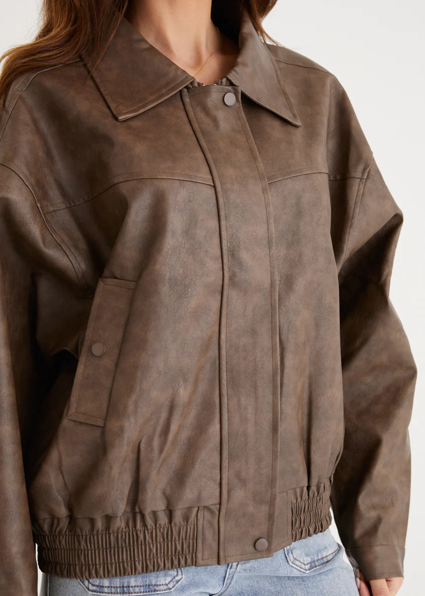 Suntia PU Jacket - Brown