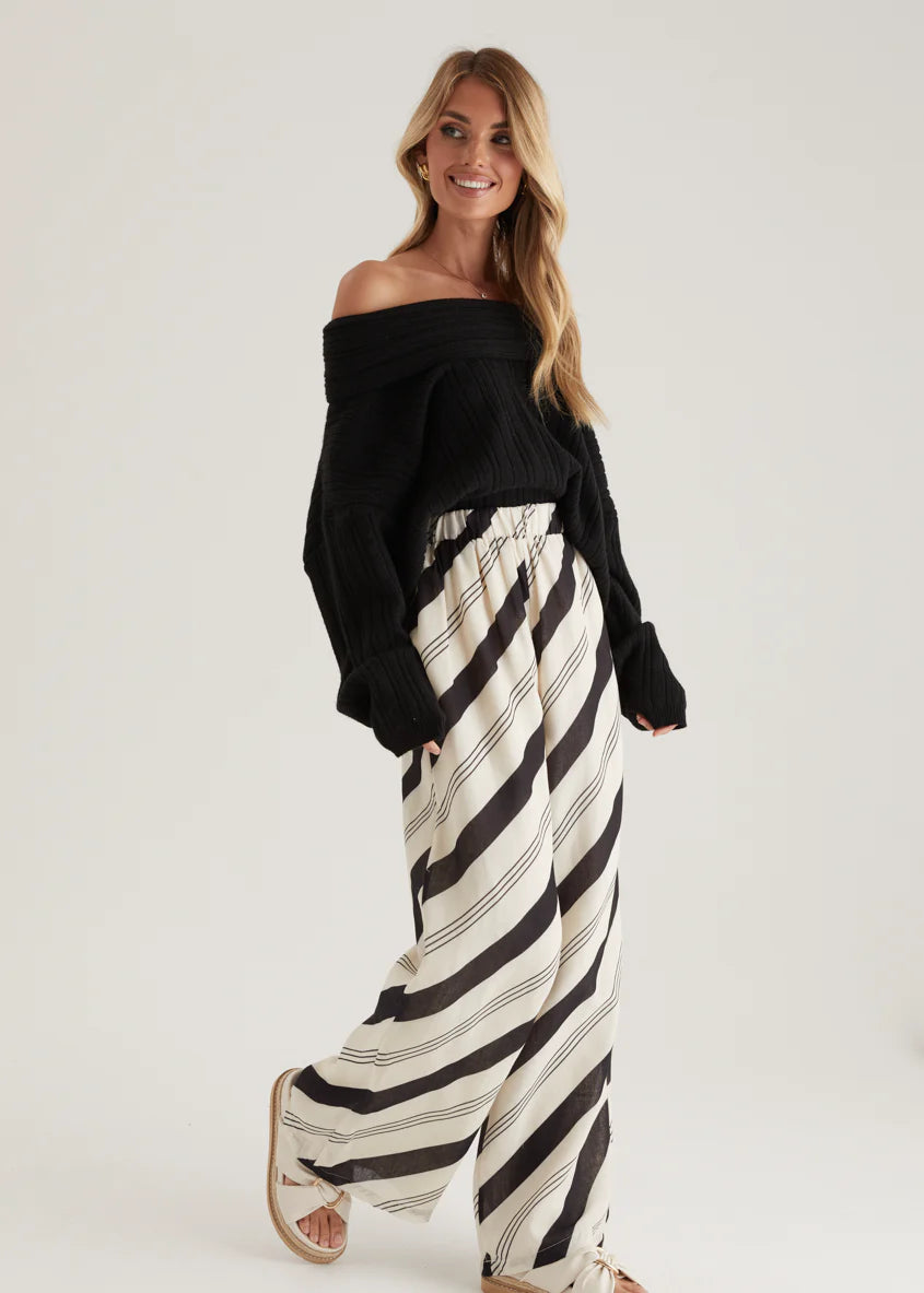 Jessa Pants - Black Stripe