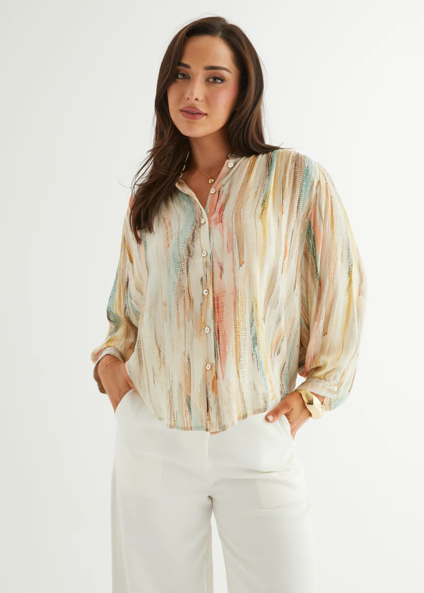 Taya Blouse - Champagne Watercolour
