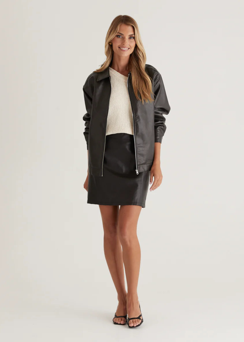 Arrabelle PU Jacket - Black