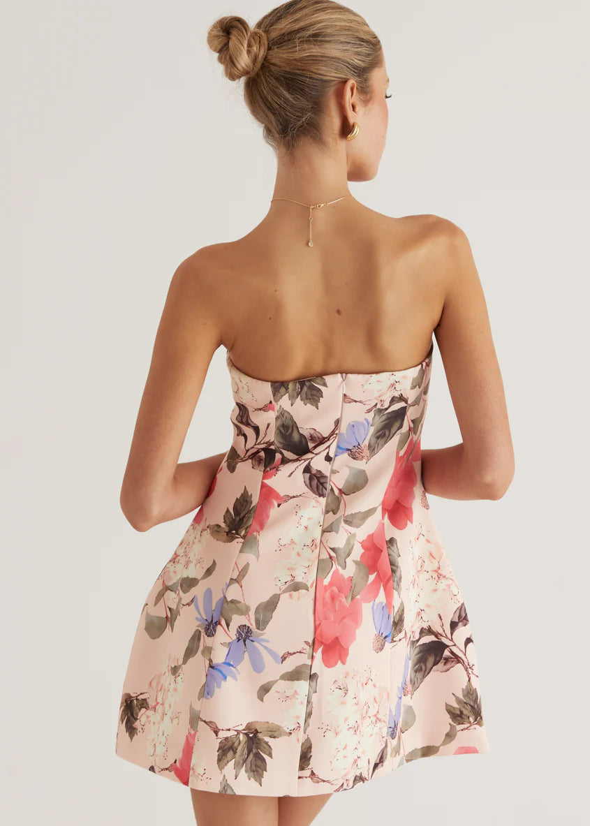 Scarlett Strapless Dress - Blush Floral