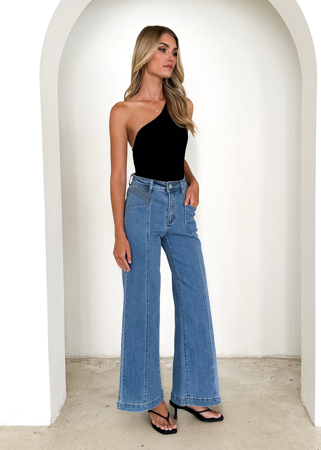 Jess Stretch Wide Leg Jeans - Light Blue