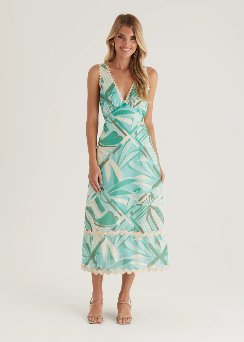 Hurley Midi Dress - Fern Abstract