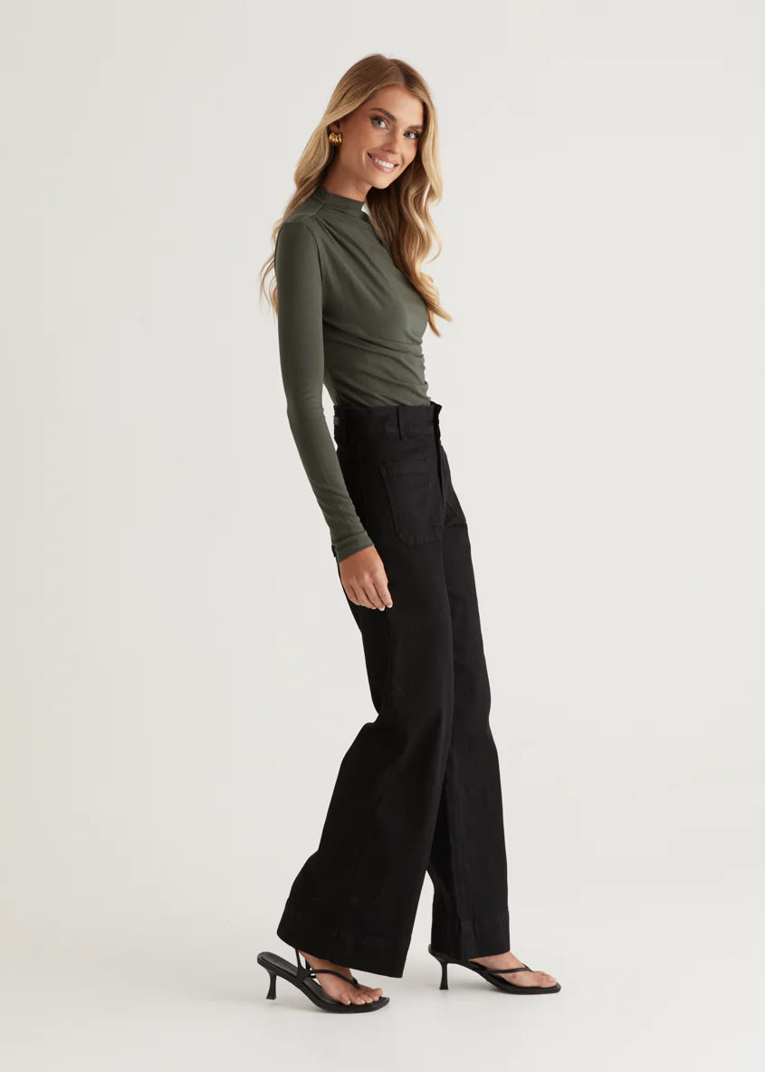 Zekroe Wide Leg Jeans - Black