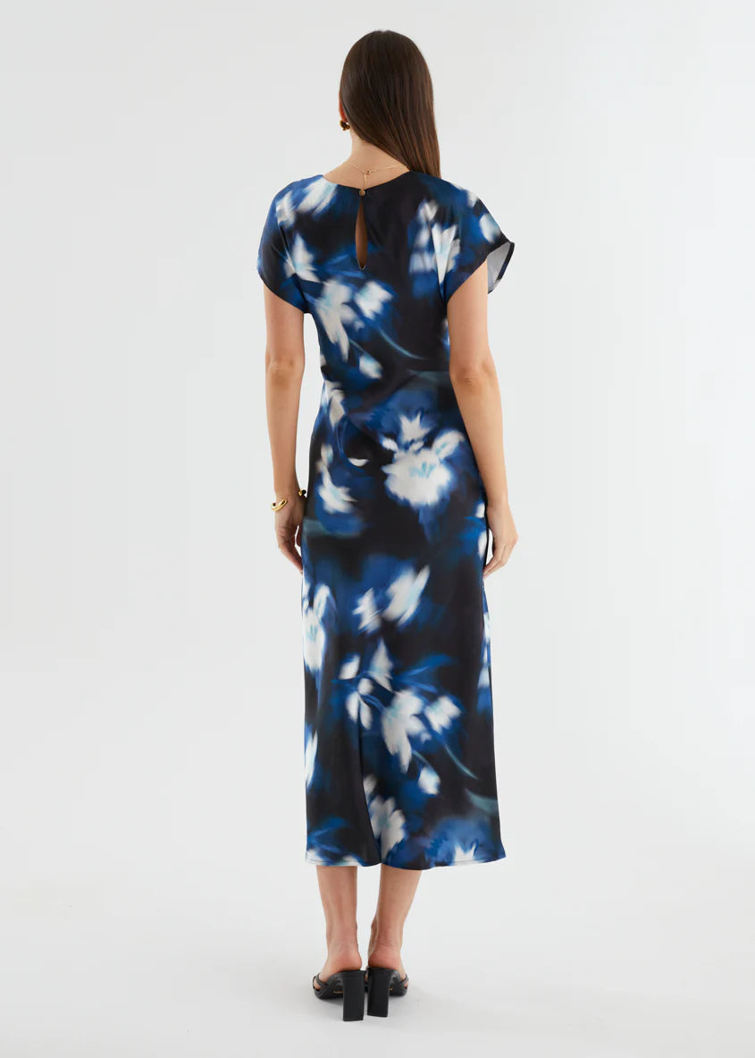 Odesza Maxi Dress - Navy Abstract