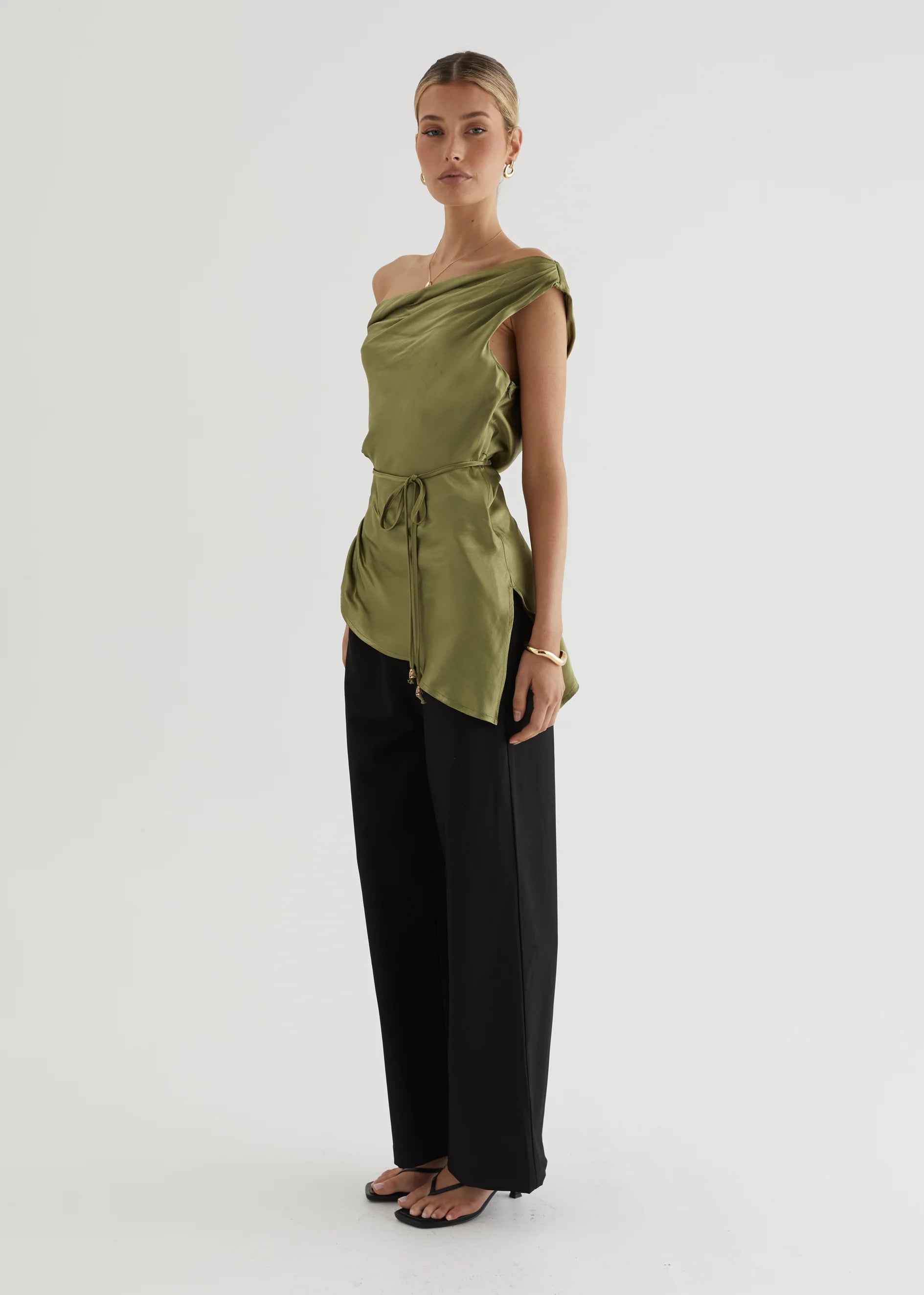 Sasha One Shoulder Top - Olive