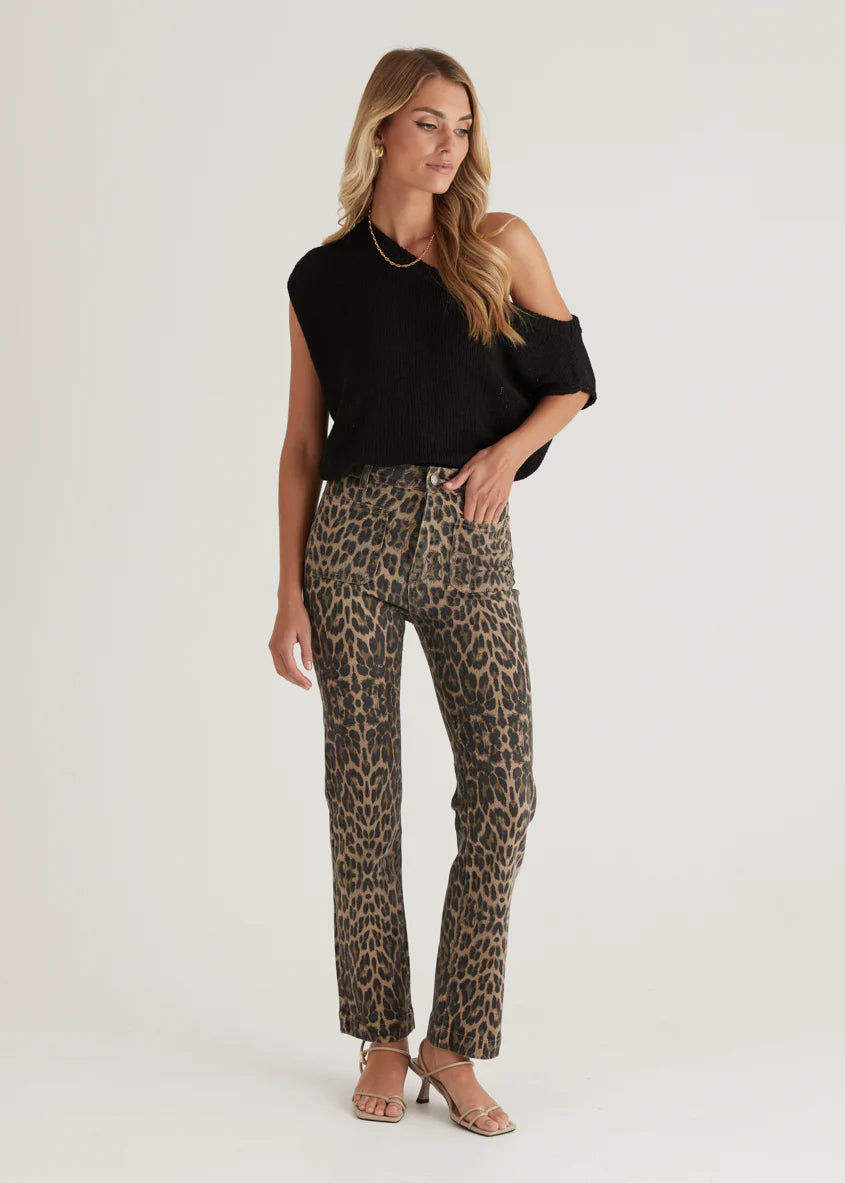 Elkie Stretch Jeans - Leopard