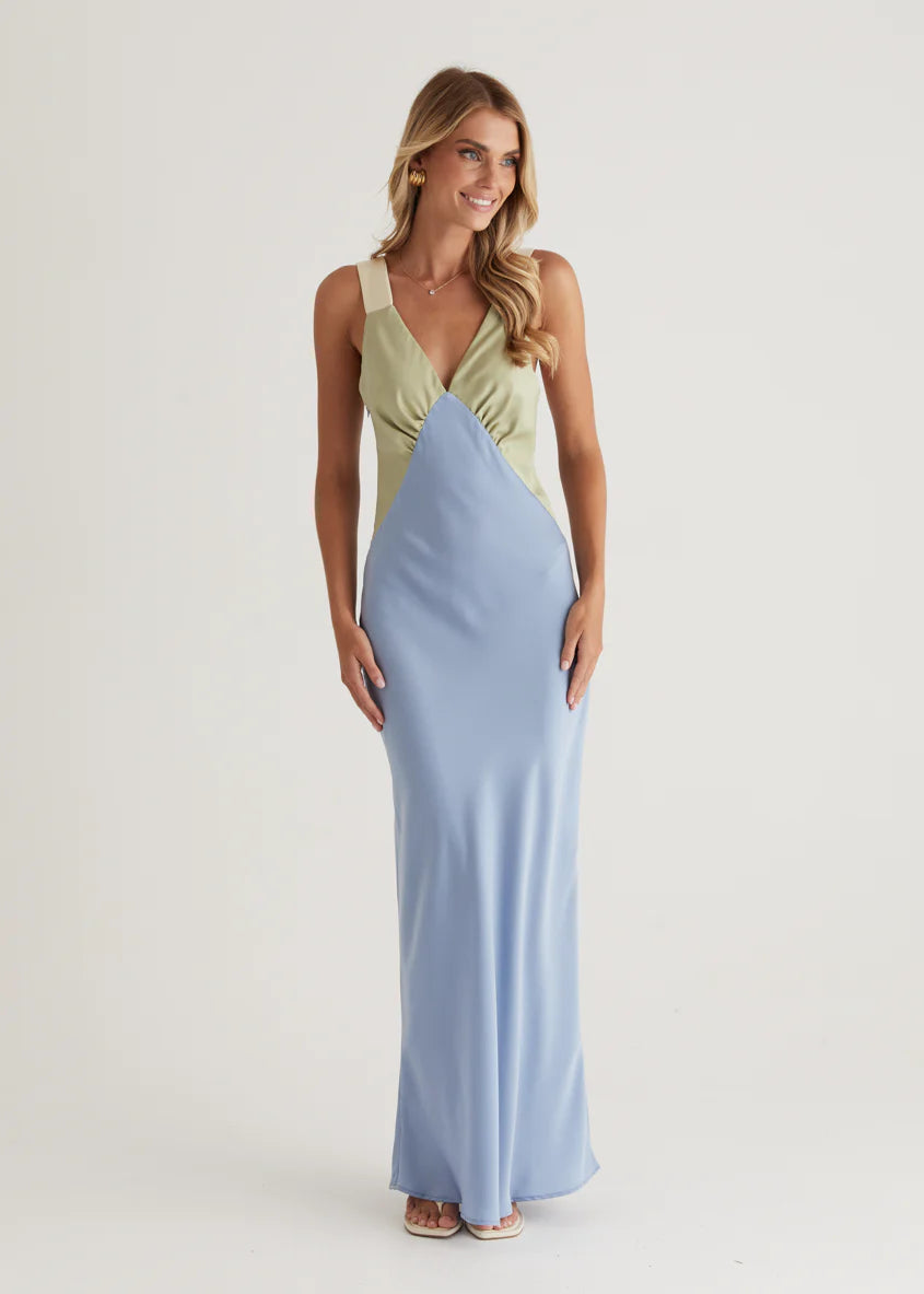Taleena Maxi Dress - Blue Splice
