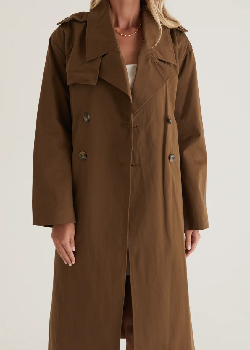 Lexxia Trench Coat - Dark Khaki