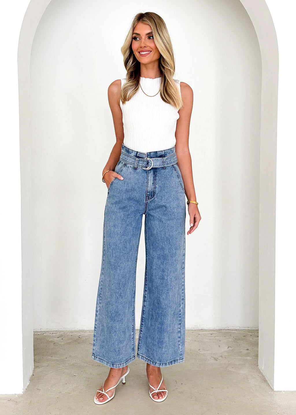 Gwen Paperbag Jeans - Blue