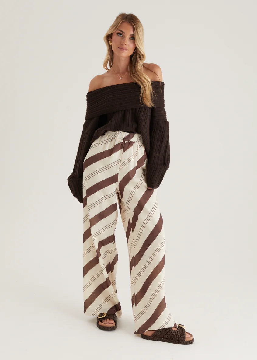 Jessa Pants - Choc Stripe
