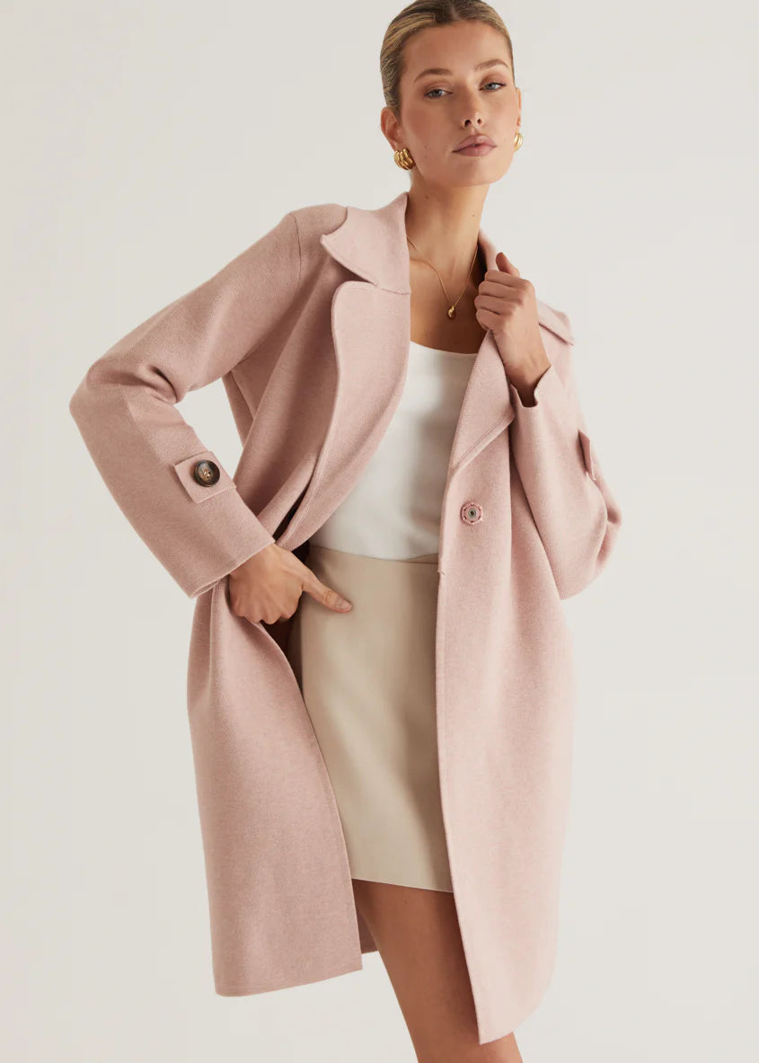 Chayso Knit Coat - Blush
