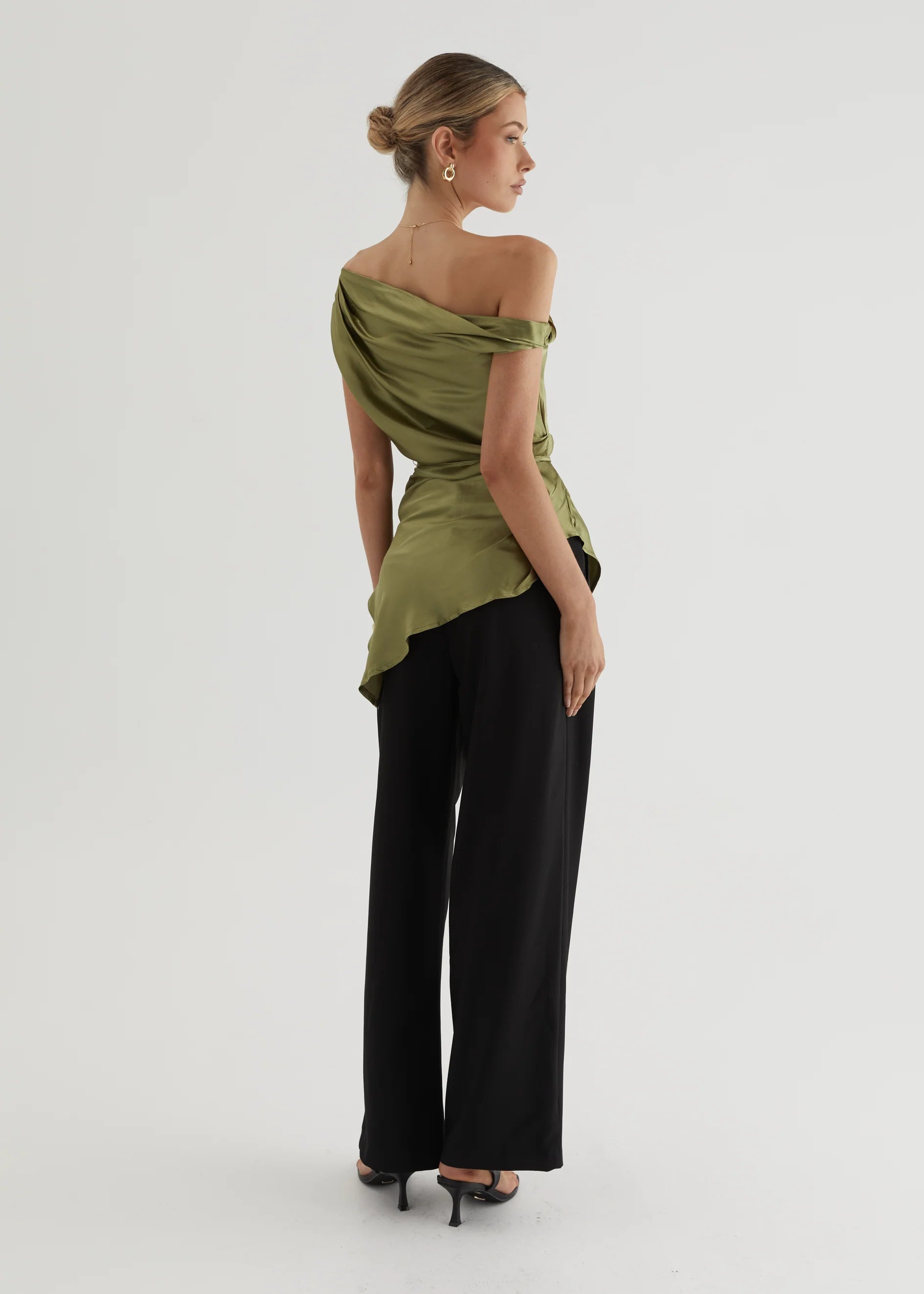 Sasha One Shoulder Top - Olive