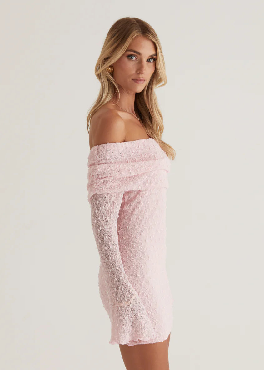 Toulouse Off Shoulder Dress - Pink