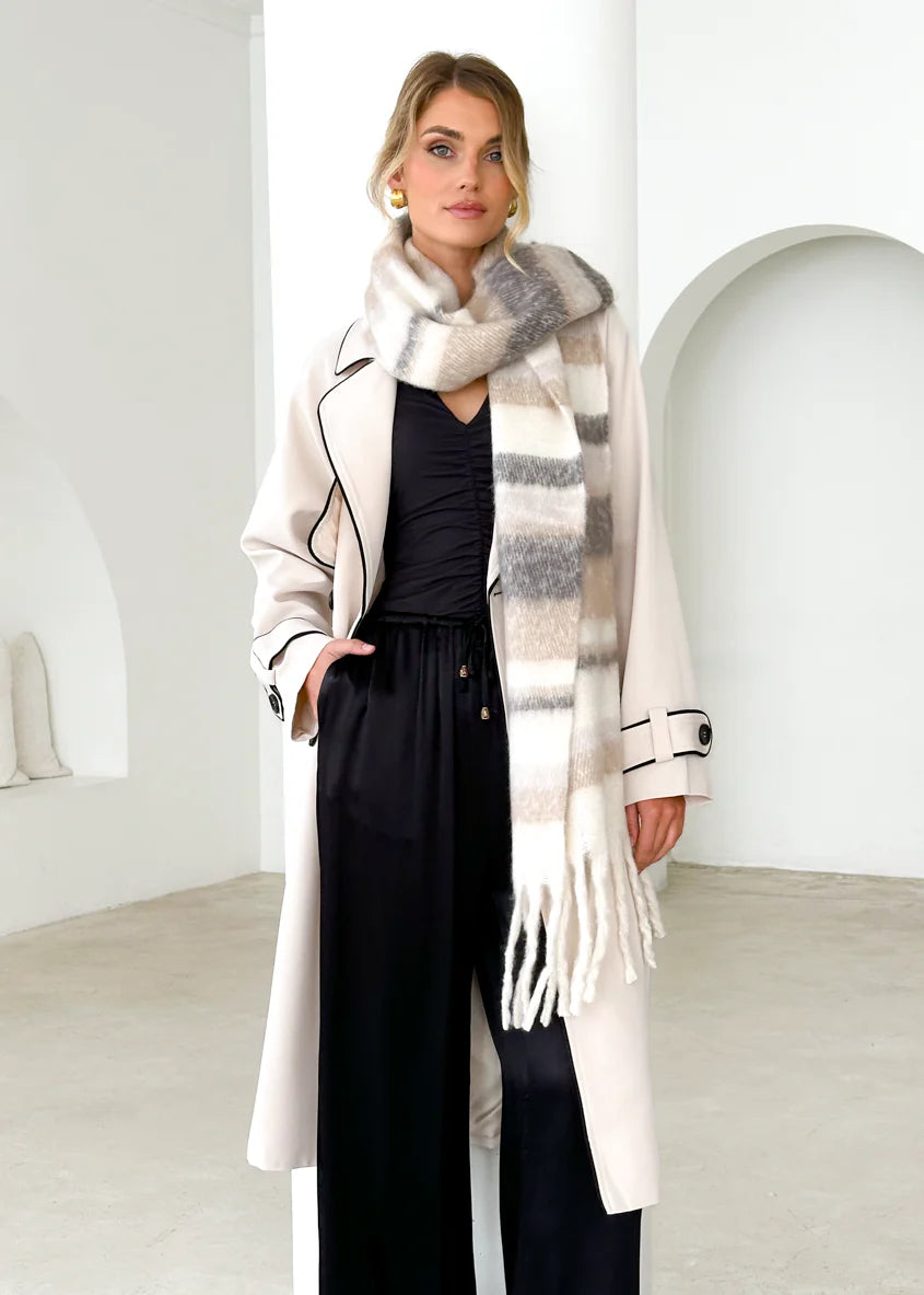 Novella Scarf - Grey Check