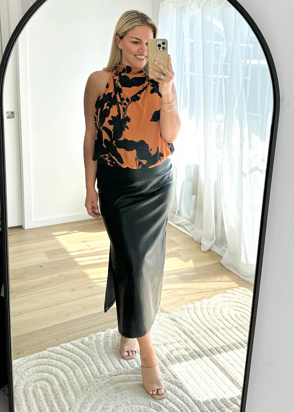 Edreo Top - Orange Floral