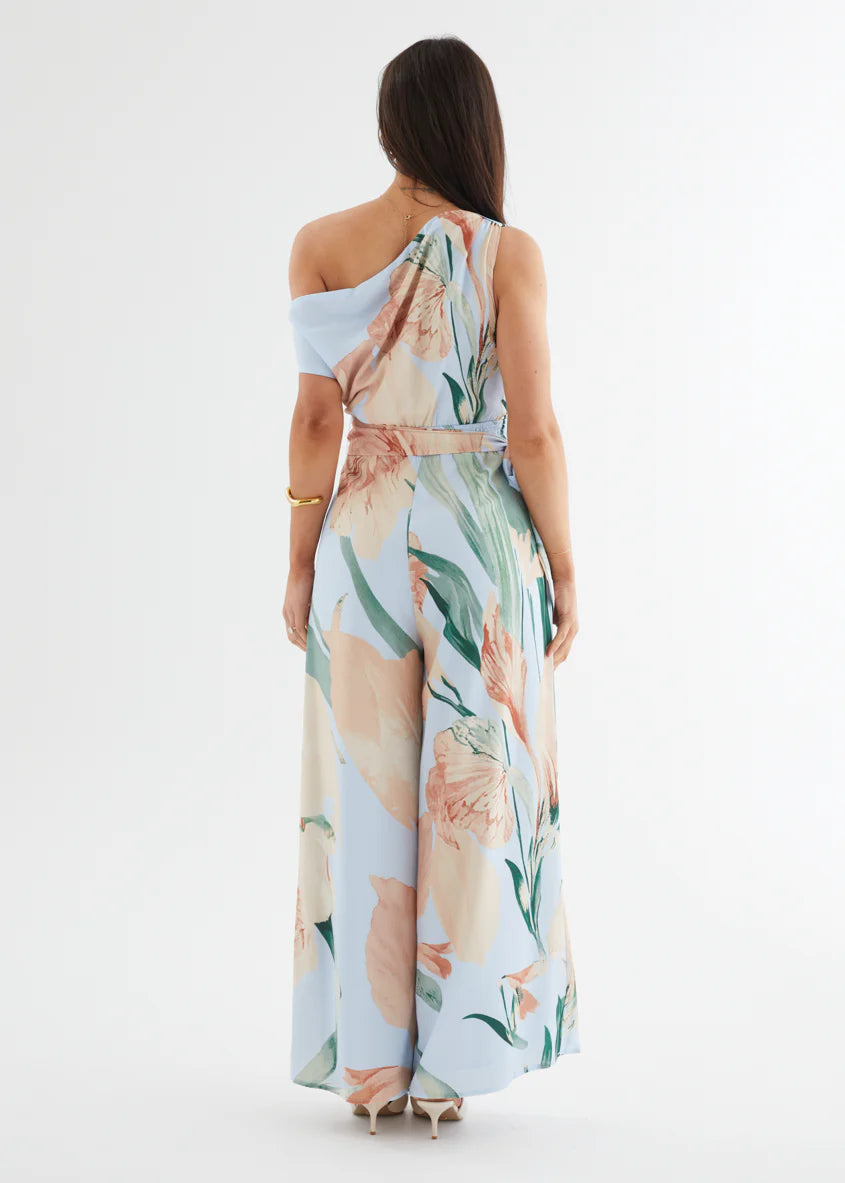 Ara Drop Shoulder Pantsuit - Blue Oasis