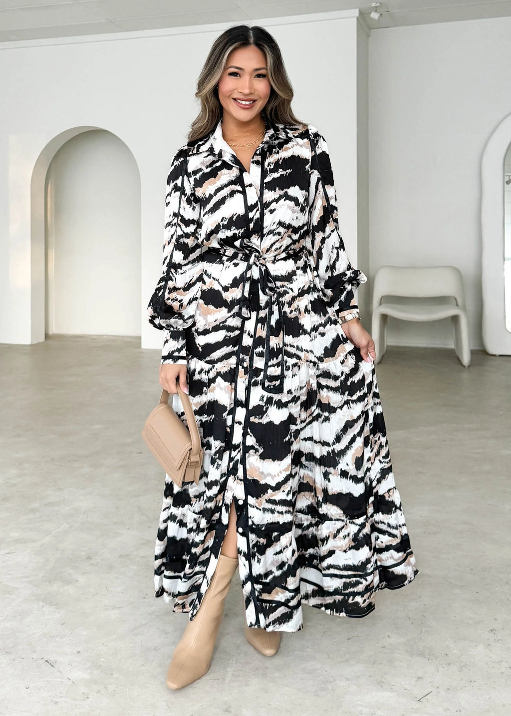 Toyra Maxi Dress - Black Marble