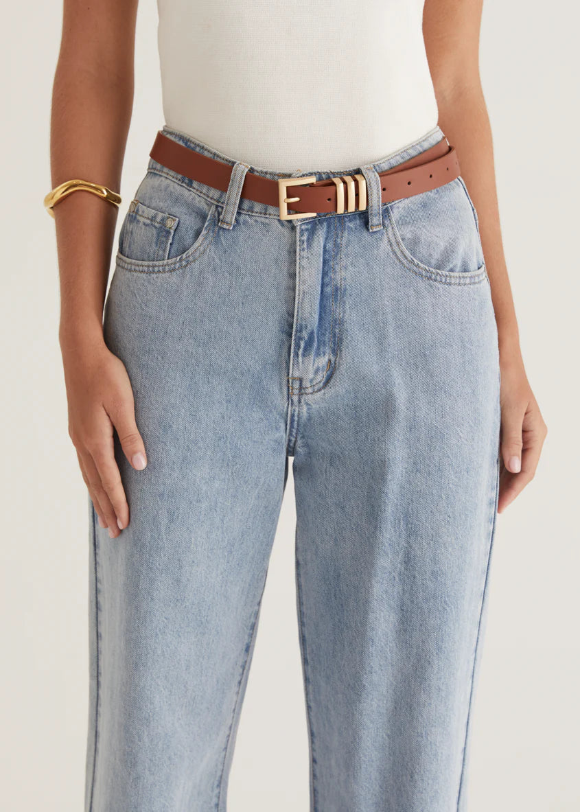 Rottsie Leather Look Belt - Tan