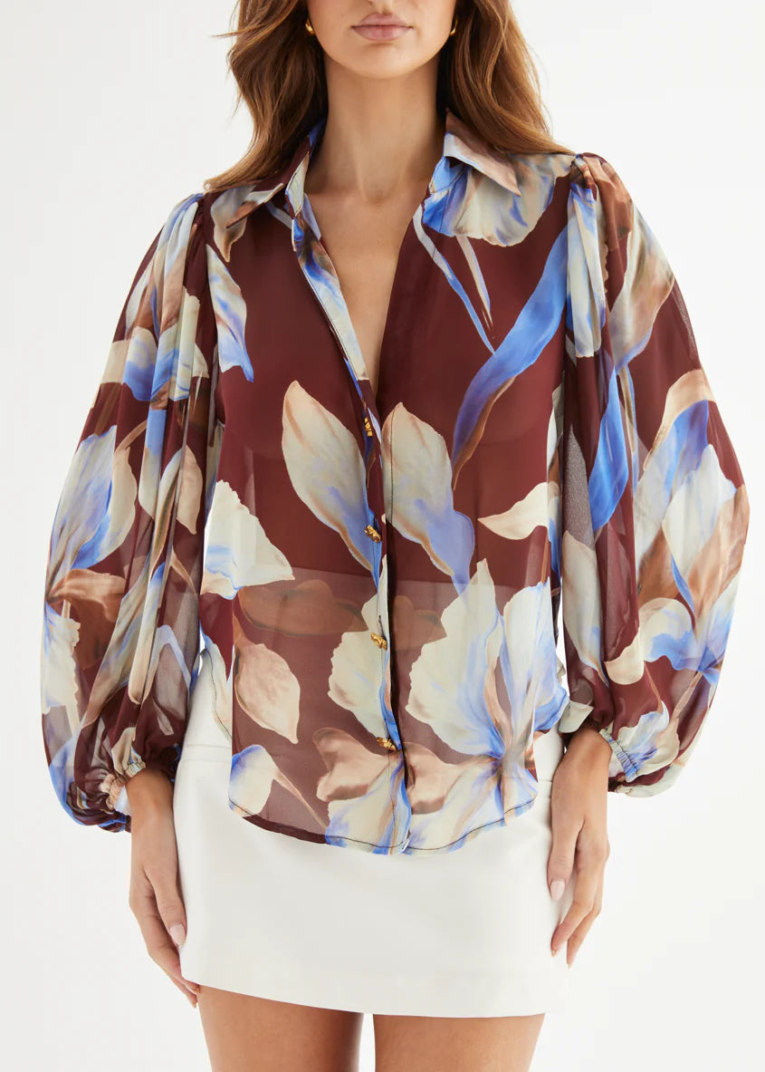 Avina Shirt - Burgundy Anya