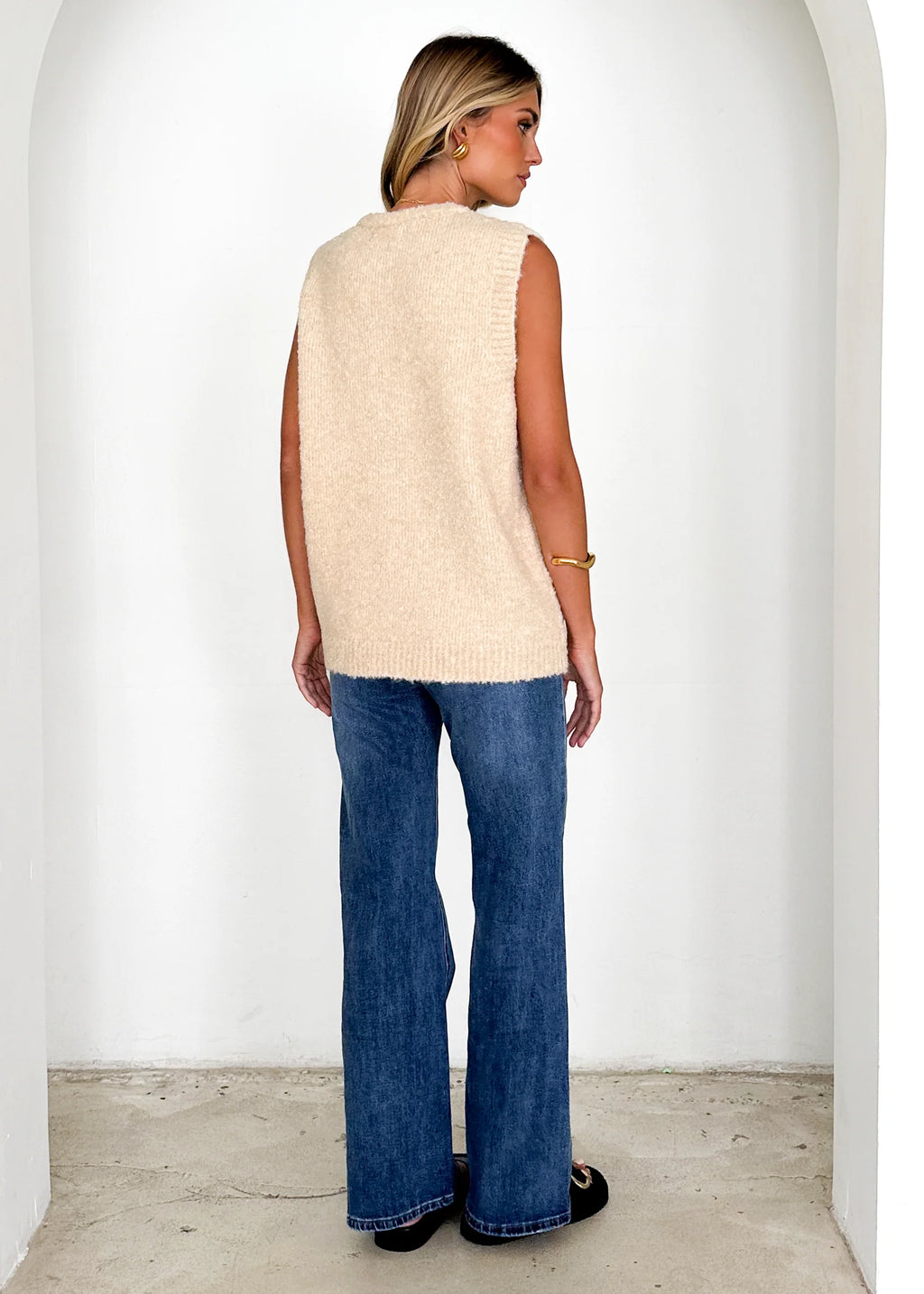 Tarragon Knitted Vest - Beige