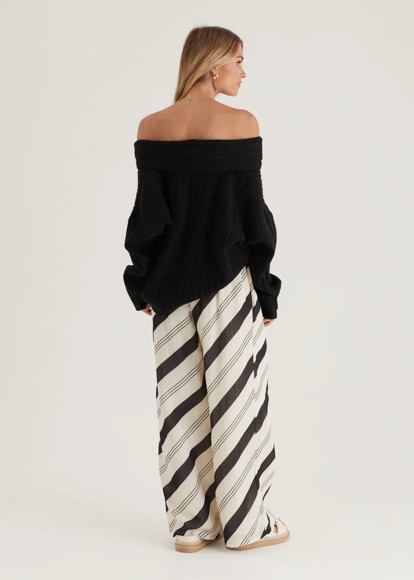 Jessa Pants - Black Stripe