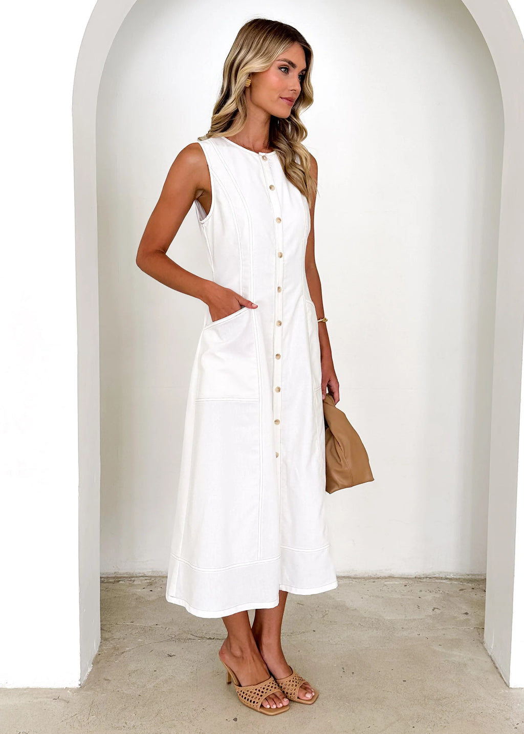 Drifter Midi Dress - Off White