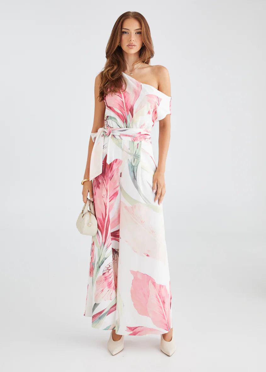 Ara Drop Shoulder Pantsuit - Pink Oasis