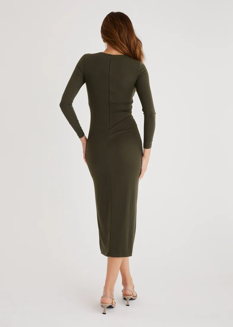 Midas Midi Dress - Khaki