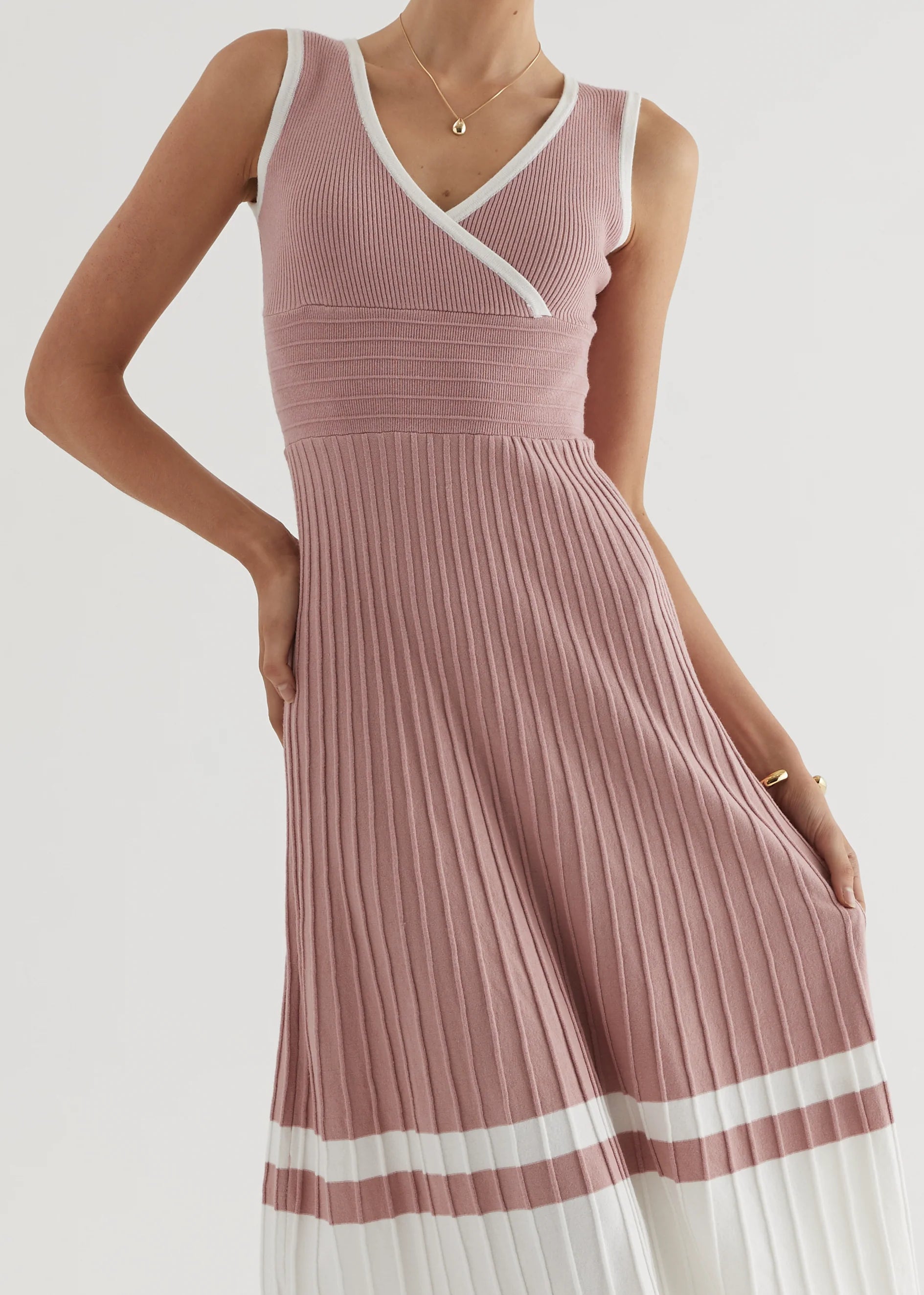 Radiate Knit Midi Dress - Blush