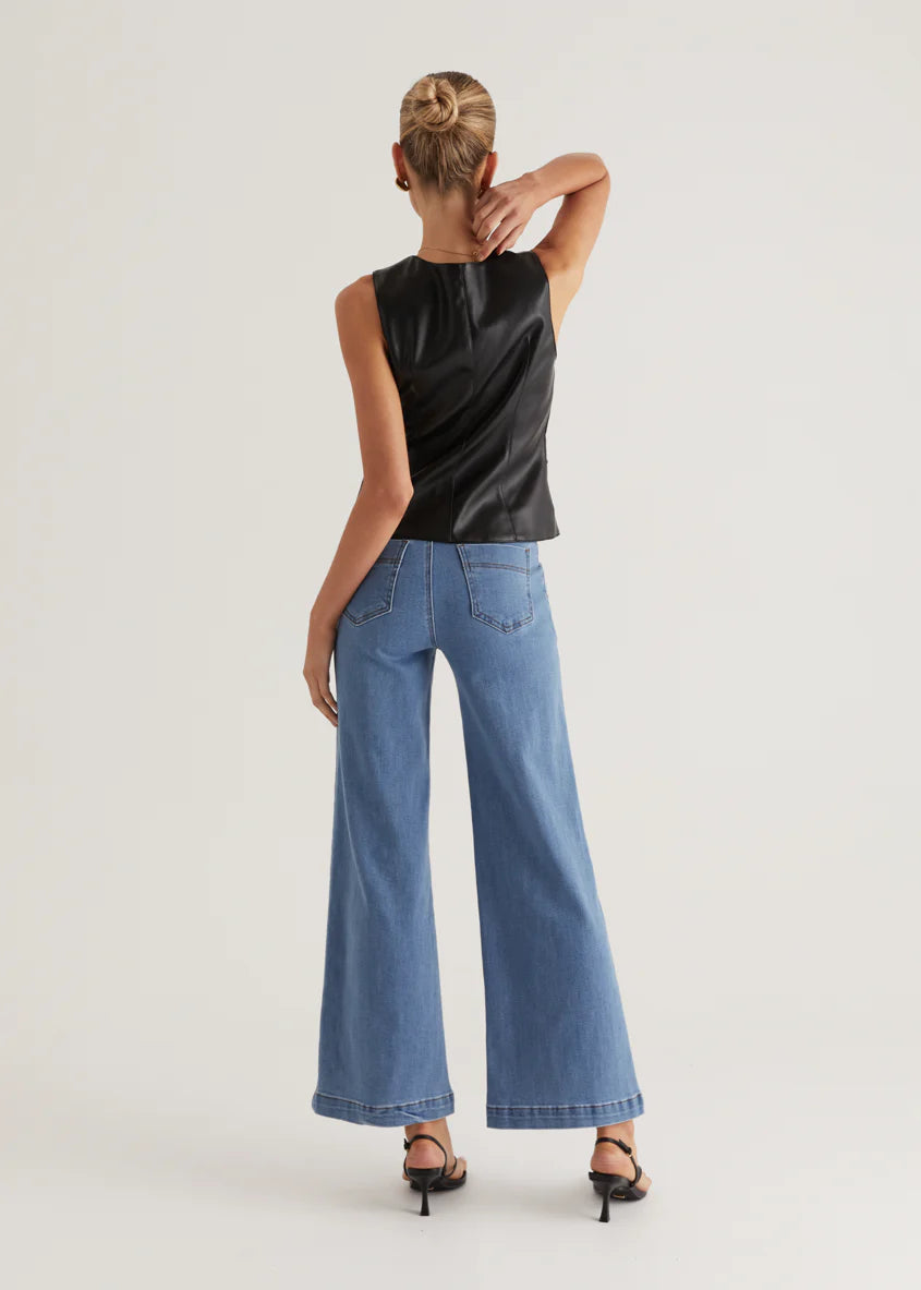 Kensington PU Vest - Black