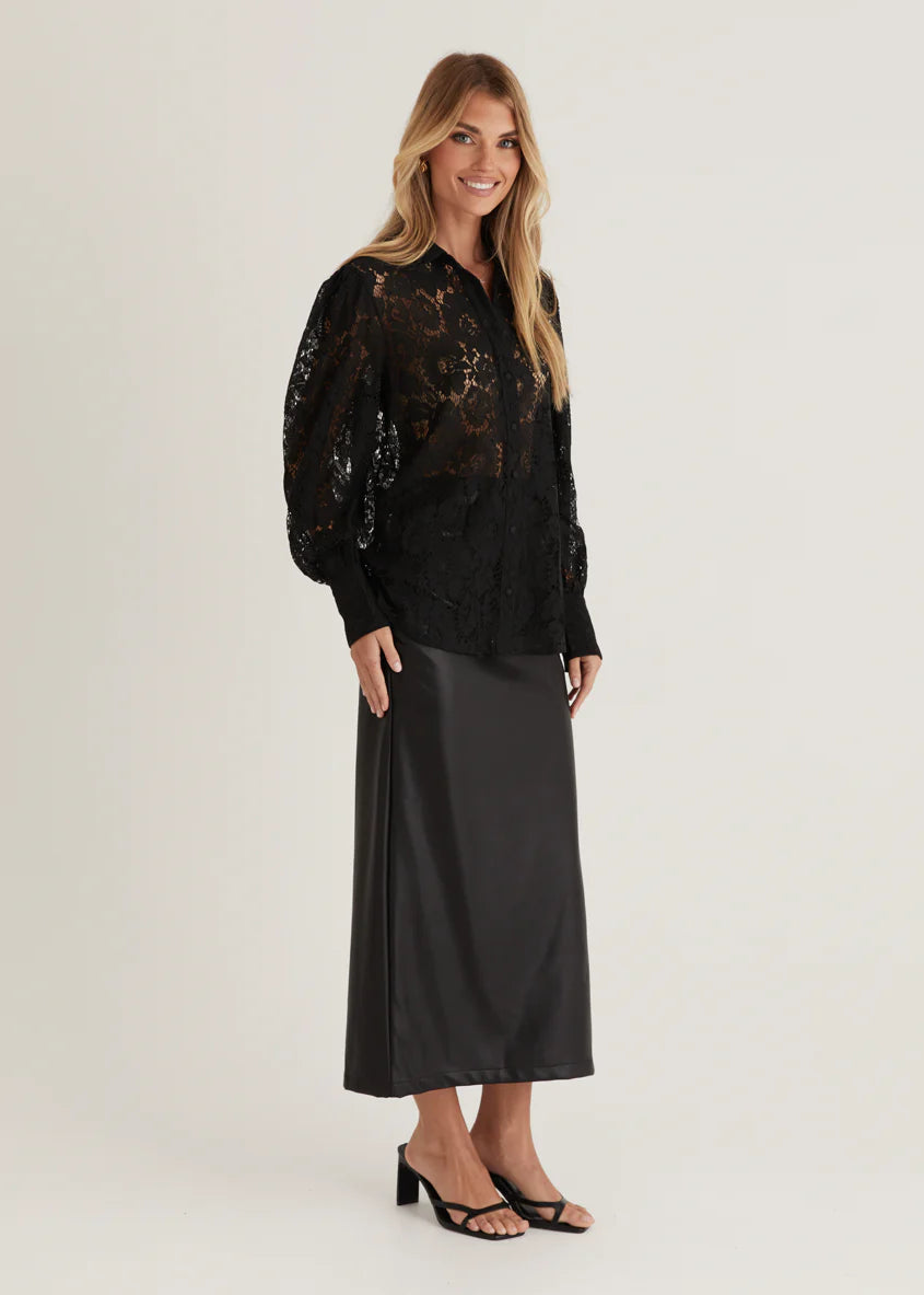 Aira Shirt - Black Lace