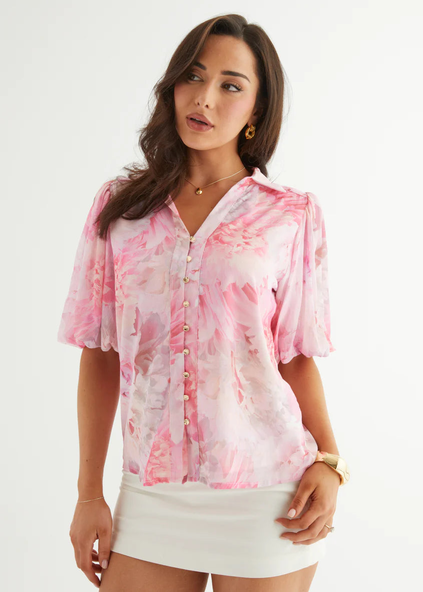 Adalyn Blouse - Pink Floral