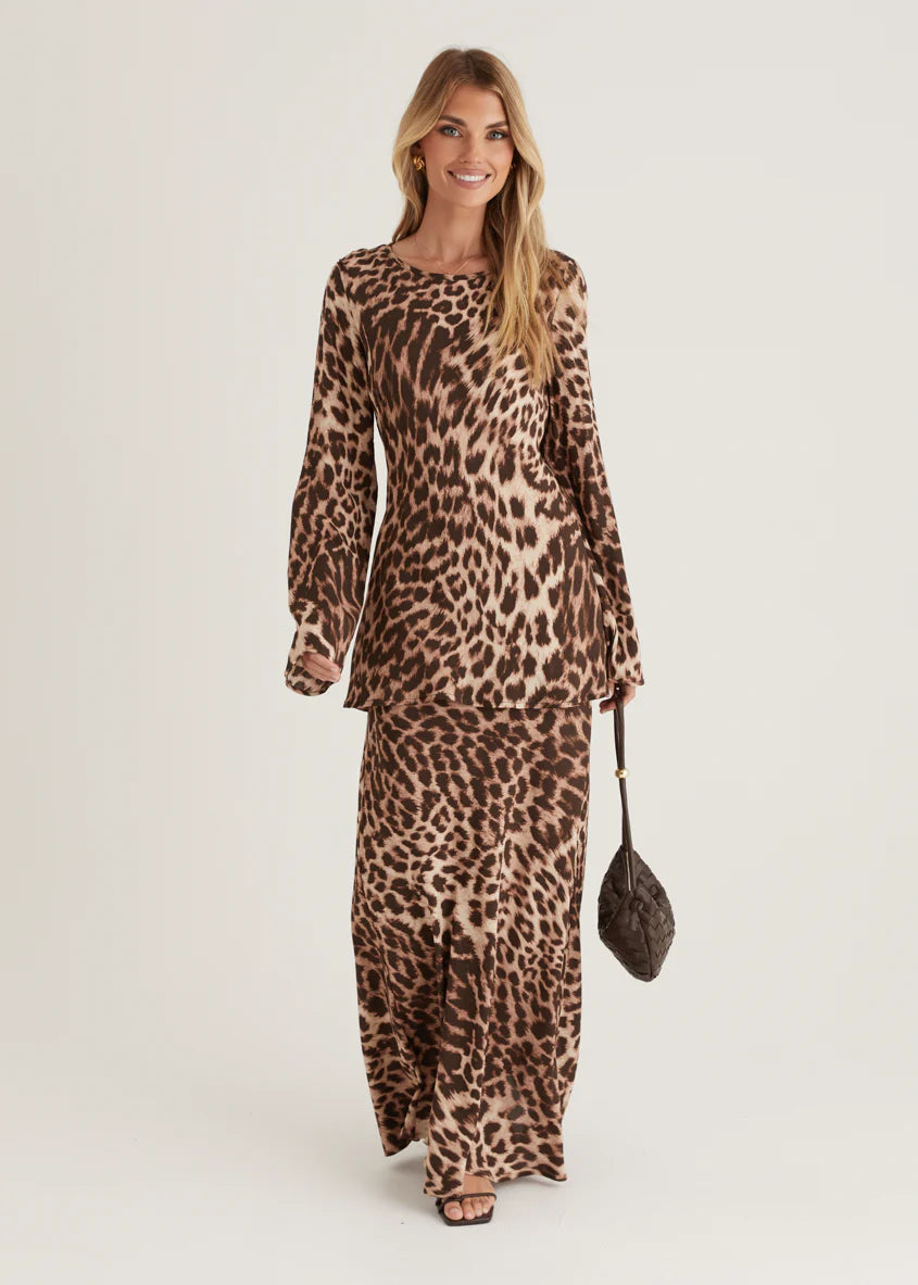 Savanna Maxi Skirt - Leopard