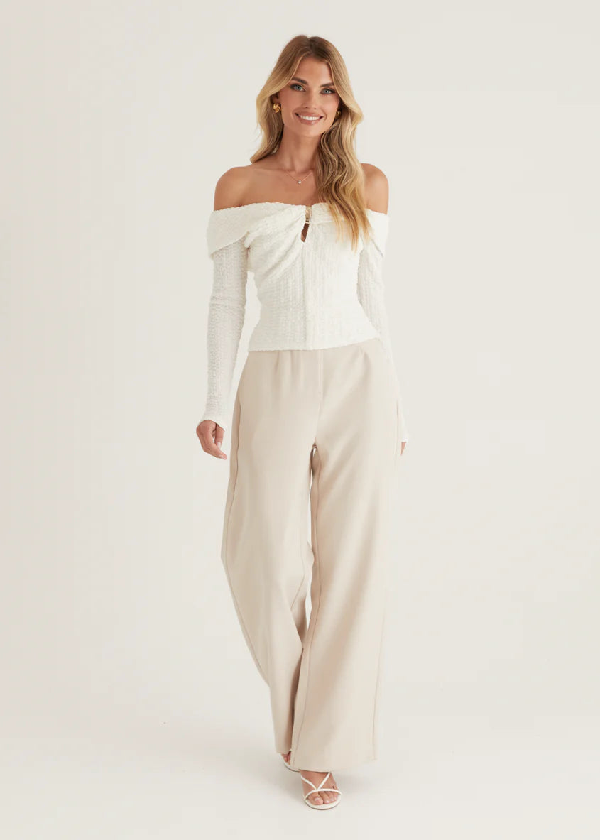 Imcroe Off Shoulder Top - Off White