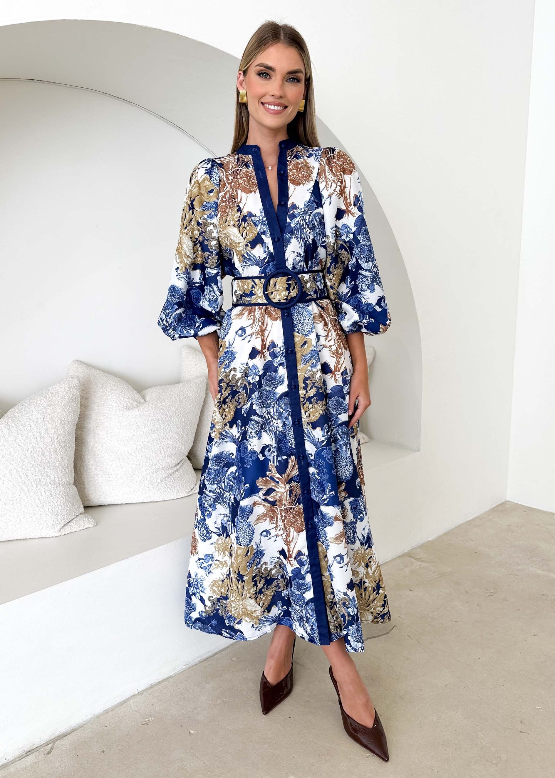 Wimsoe Midi Dress - Navy Chateau