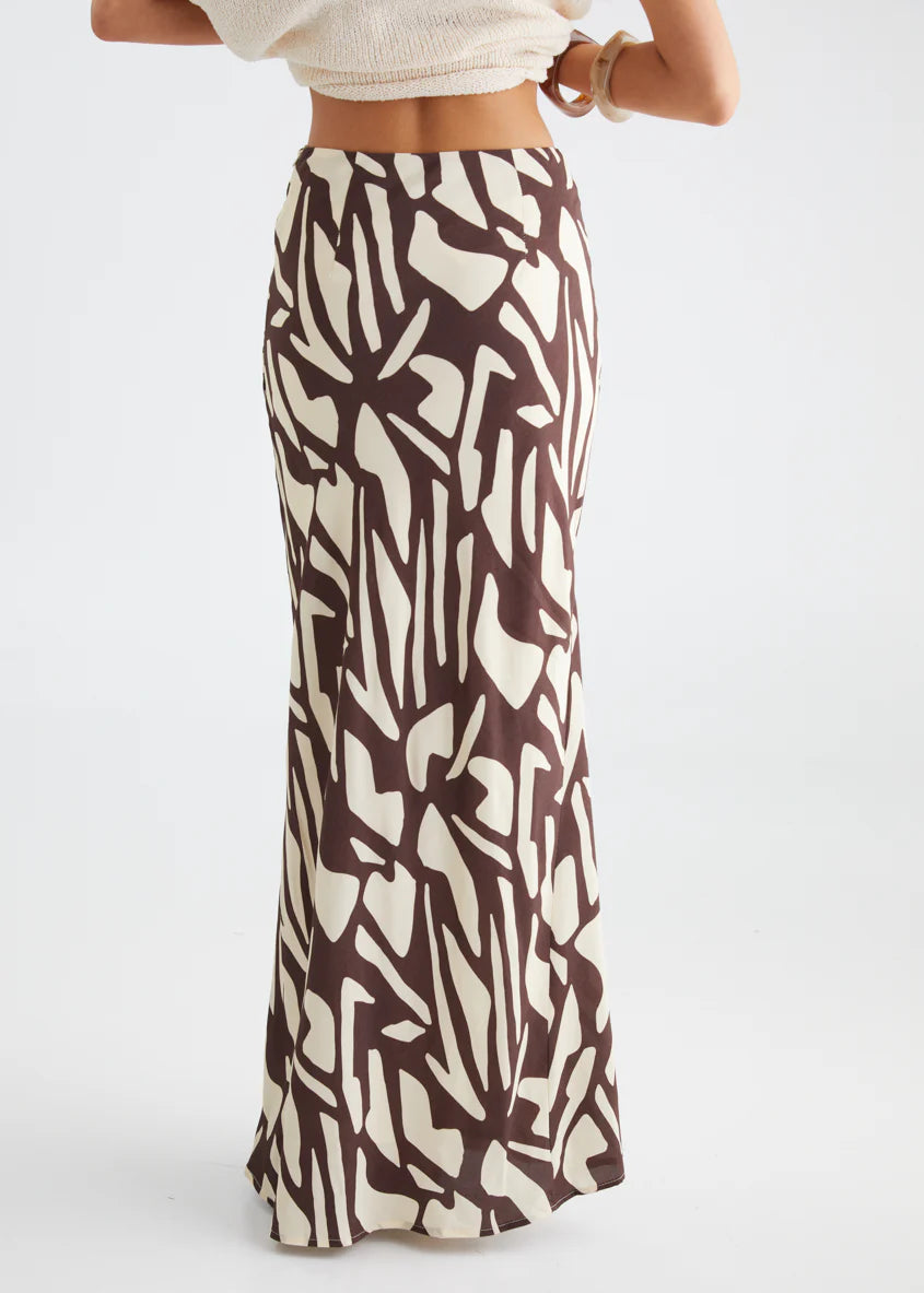 Vance Maxi Skirt - Choc Vanilla