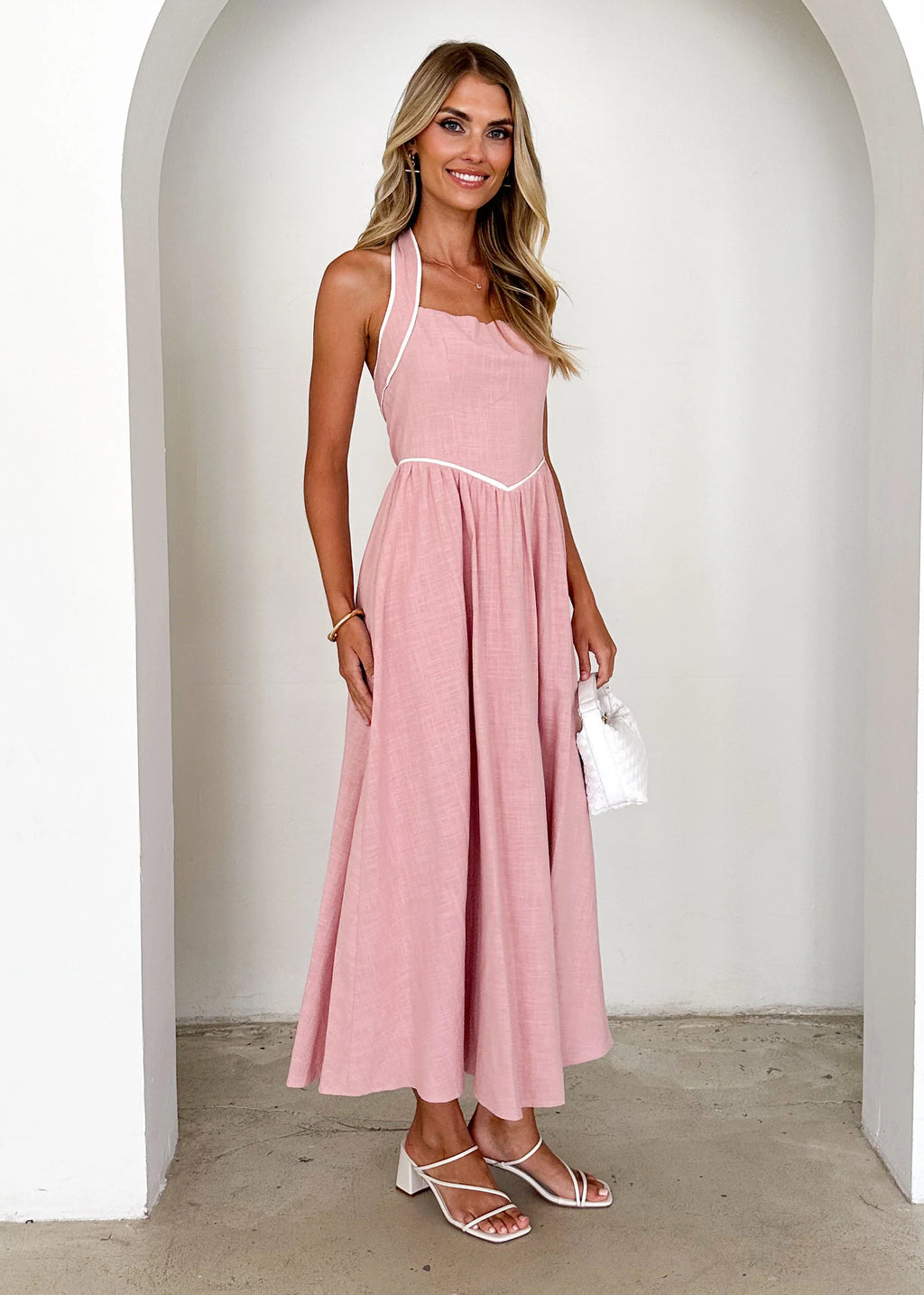 Denise Halter Maxi Dress - Blush