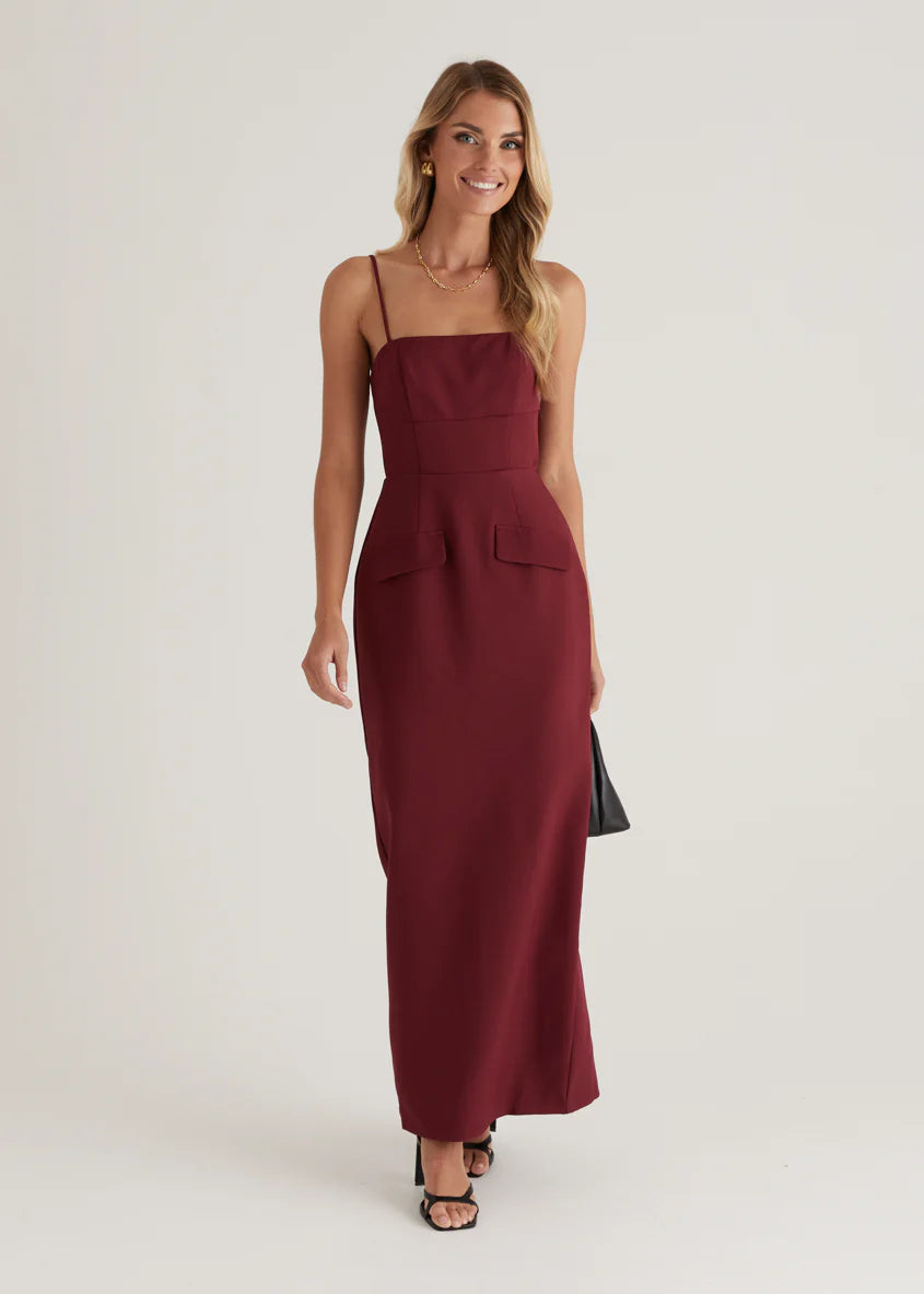 Hansel Maxi Dress - Wine