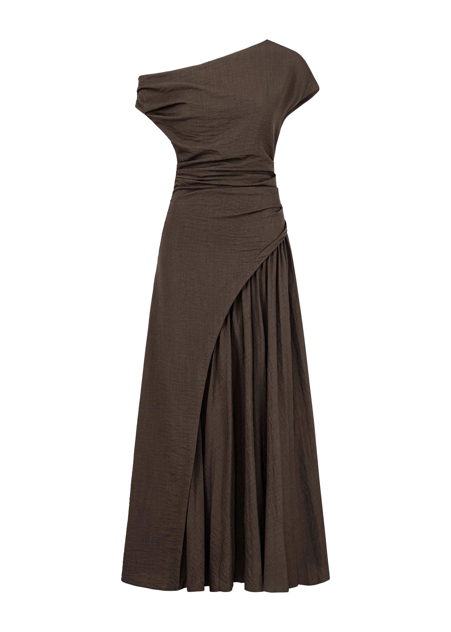 Tropicali Drop Shoulder Maxi Dress - Chocolate