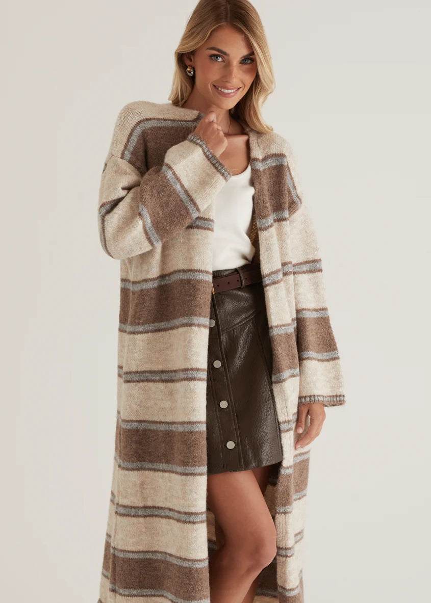 Yourta Cardigan - Brown Stripe