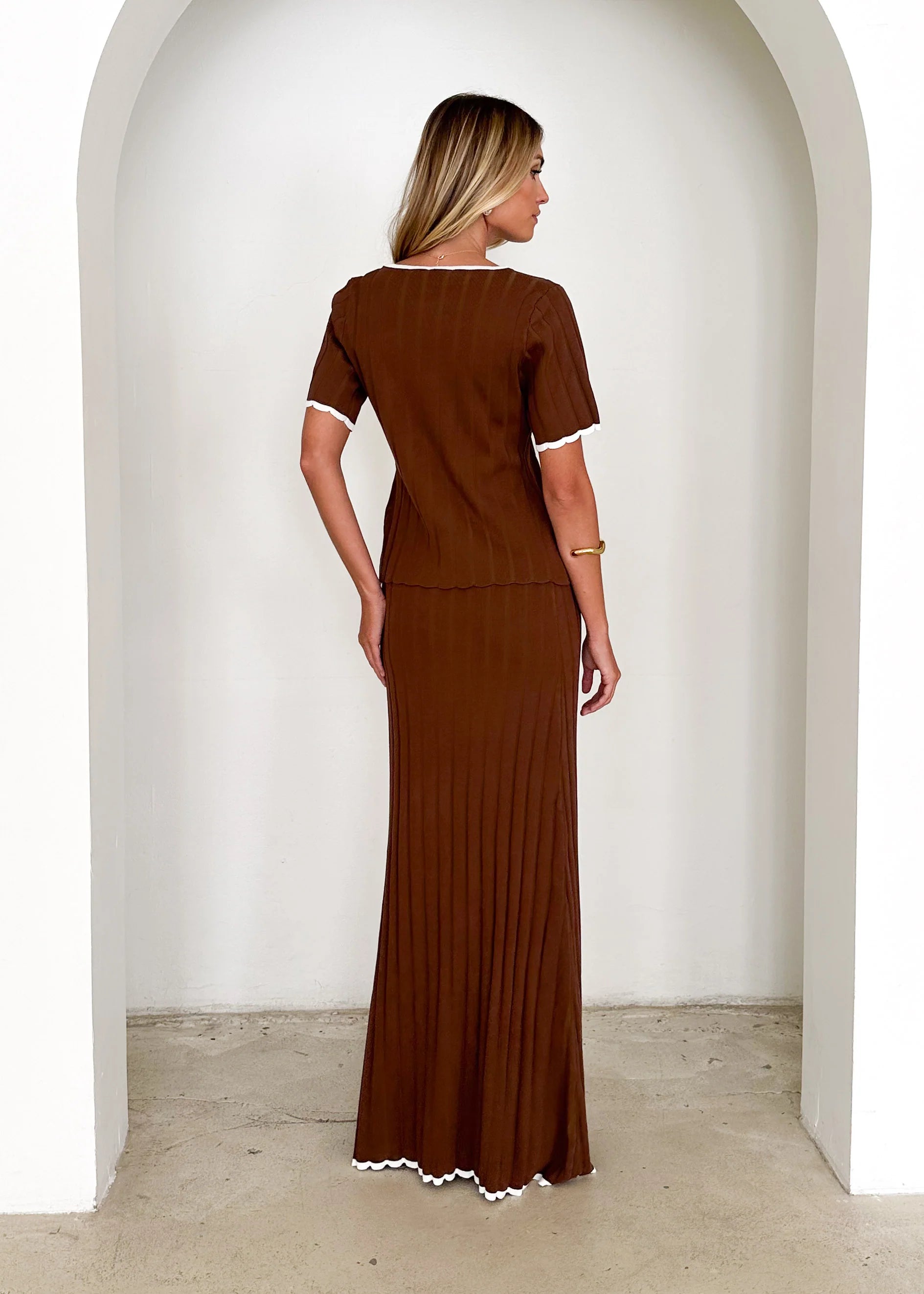 Yulia Knit Maxi Skirt - Chocolate