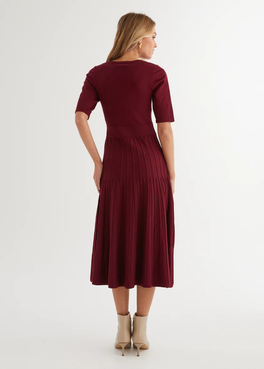 Acler Knit Midi Dress - Burgundy